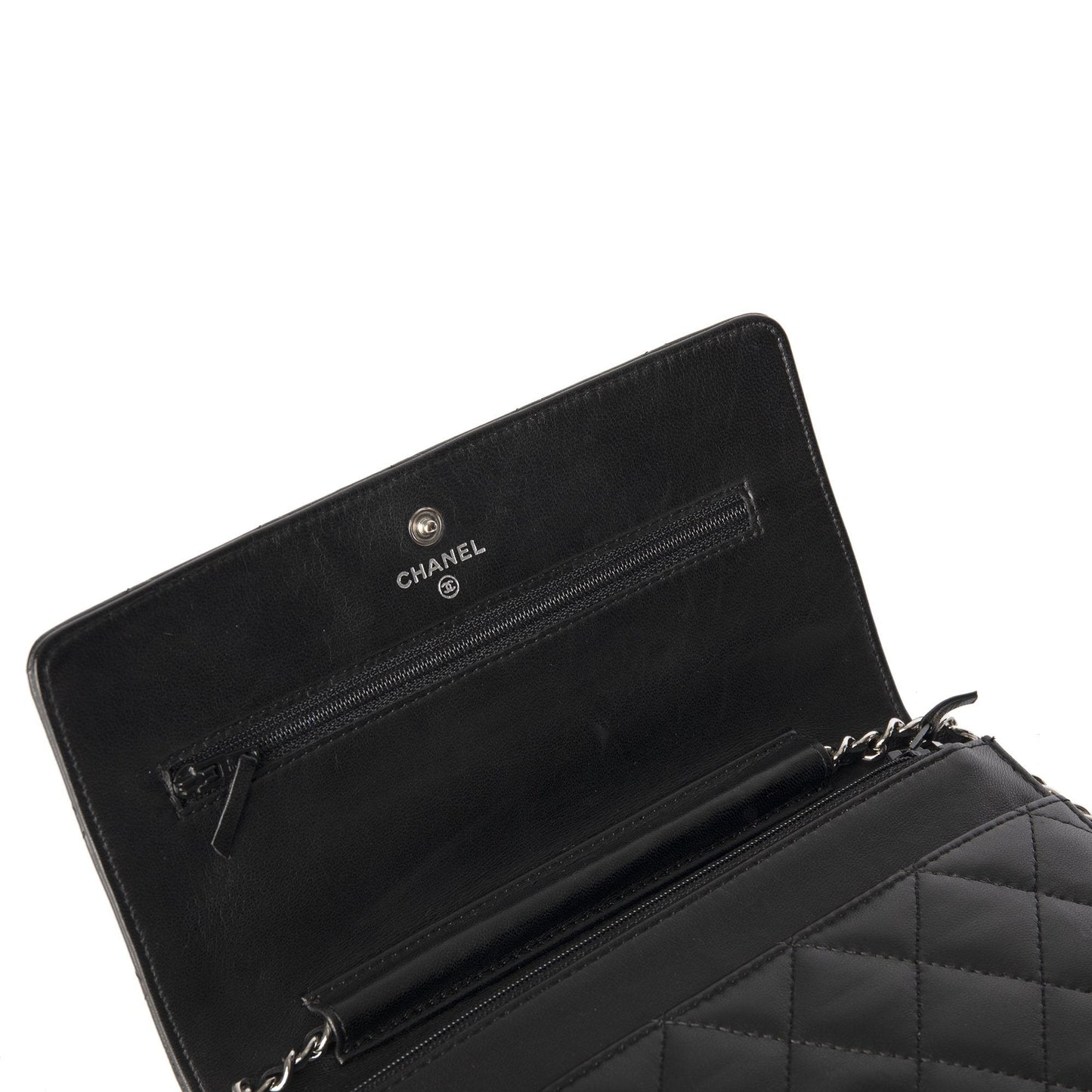 Chanel Black Lambskin Classic Wallet on Chain