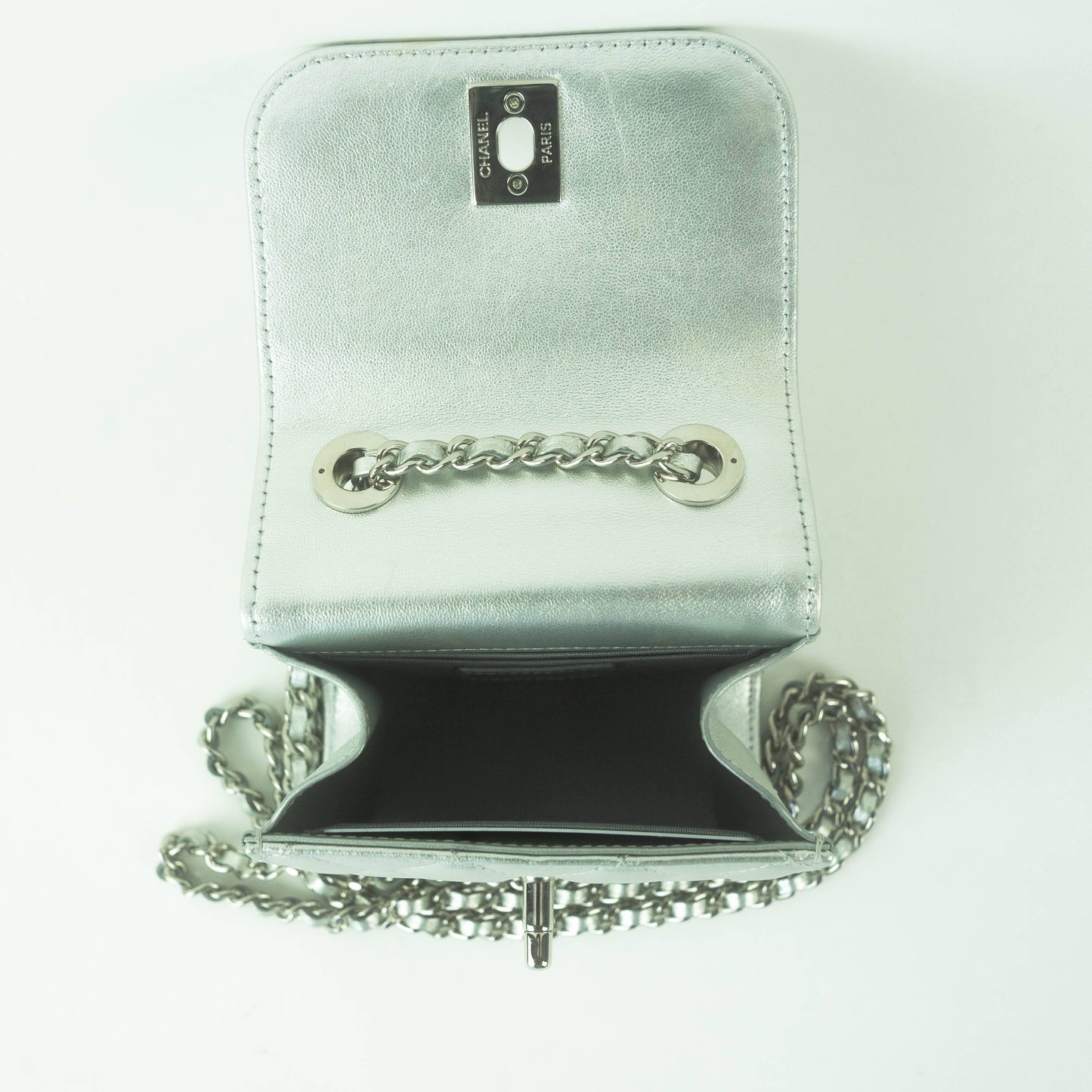 Chanel Metallic Clutch with Chain
