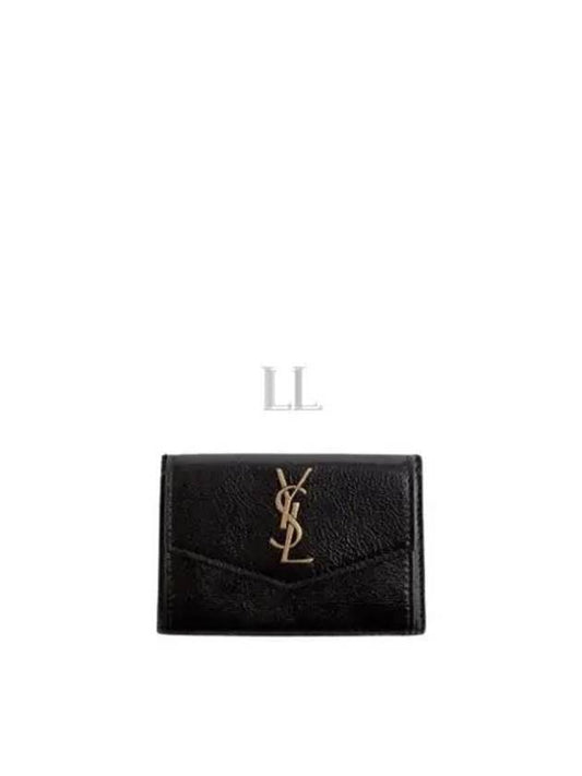 Luxury Saint Laurent Trending 2025 Logo Monogram Calfskin Card Wallet Black