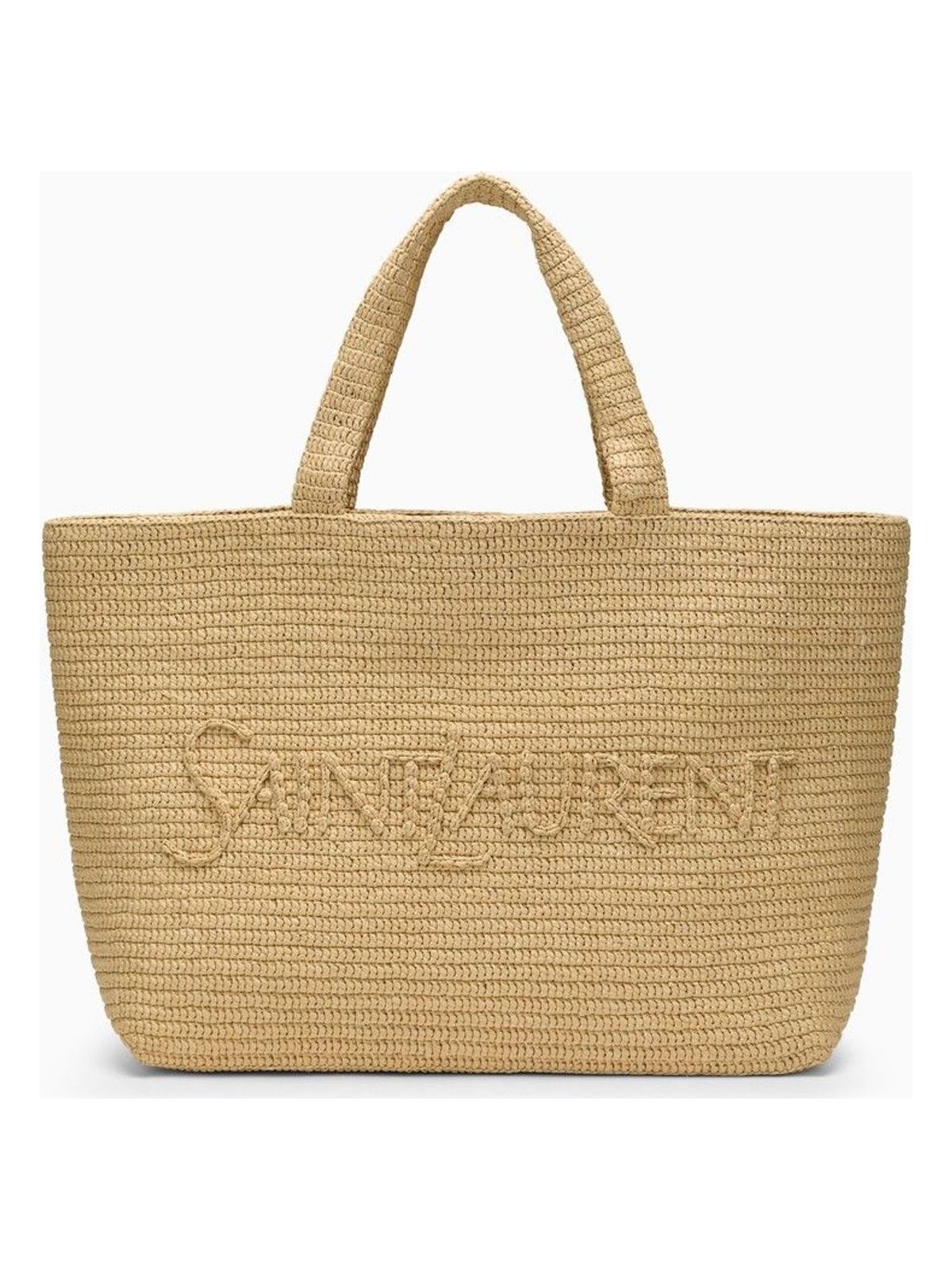 Luxury Saint Laurent Trending 2025 Women's Logo Shopping Bag in Naturale | 776763GAAEL