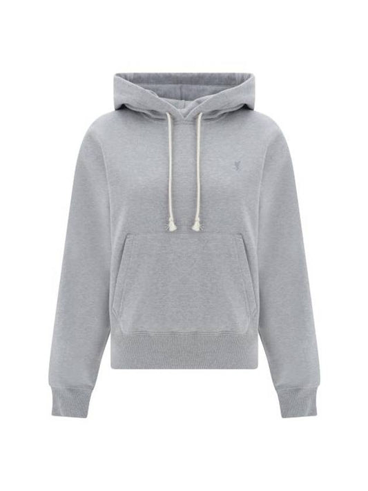 Luxury Saint Laurent Trending 2025 Cassandre Organic Cotton Hoodie Grey