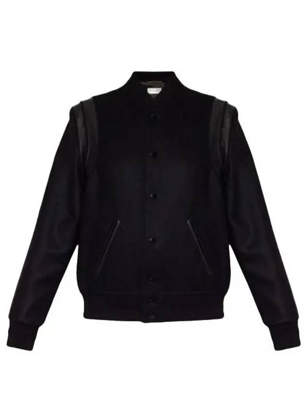 Luxury Saint Laurent Trending 2025 Women's Wool Varsity Bomber Jacket Black