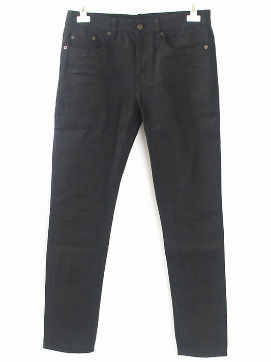 Luxury Saint Laurent Trending 2025 Men's Denim Slim Fit Coated Jeans Black
