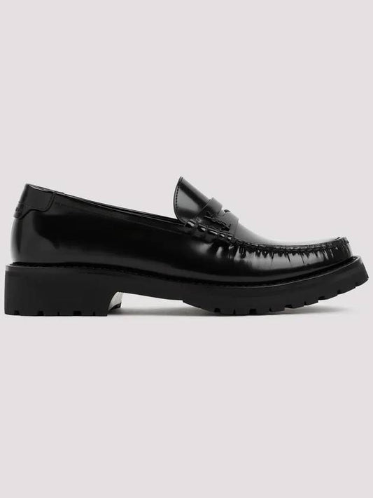 Luxury Saint Laurent Trending 2025 Women's Chunky Penny Slippers Smooth Leather Loafers Black