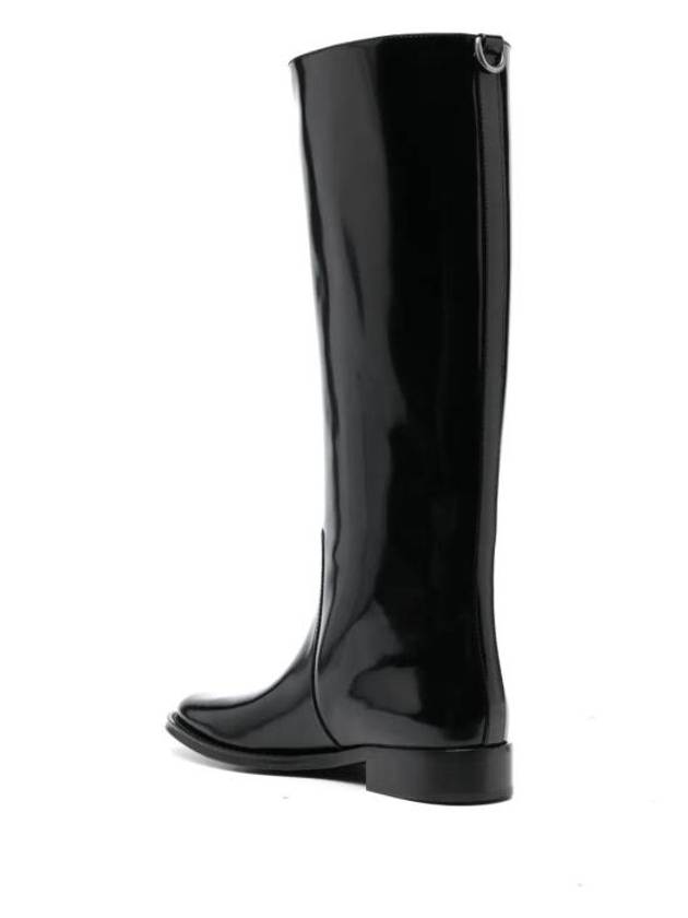Luxury Saint Laurent Trending 2025 Hunt Leather Long Boots Black