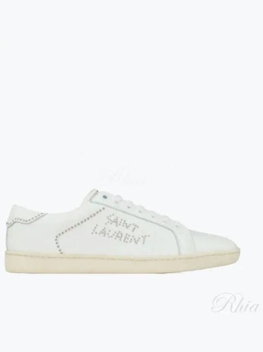 Luxury Saint Laurent Trending 2025 Women's SL 08 Smooth Leather Low Top Sneakers Blanc Optic