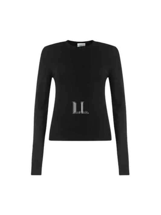 Luxury Saint Laurent Trending 2025 Openwork Cashmere Sweatshirt Black