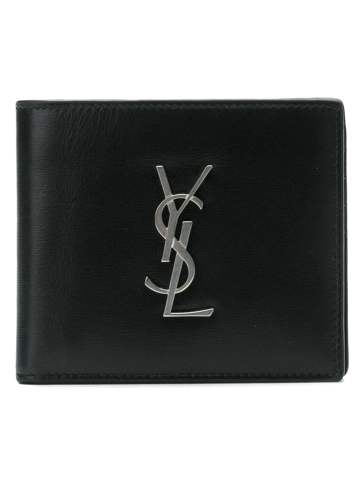 Luxury Saint Laurent Trending 2025 Men's Leather Bi-Fold Wallet in Black | 4532760SX0E