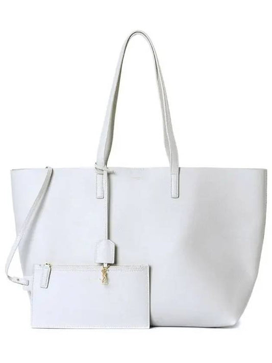 Luxury Saint Laurent Trending 2025 East West Shopper Tote Bag Ivory