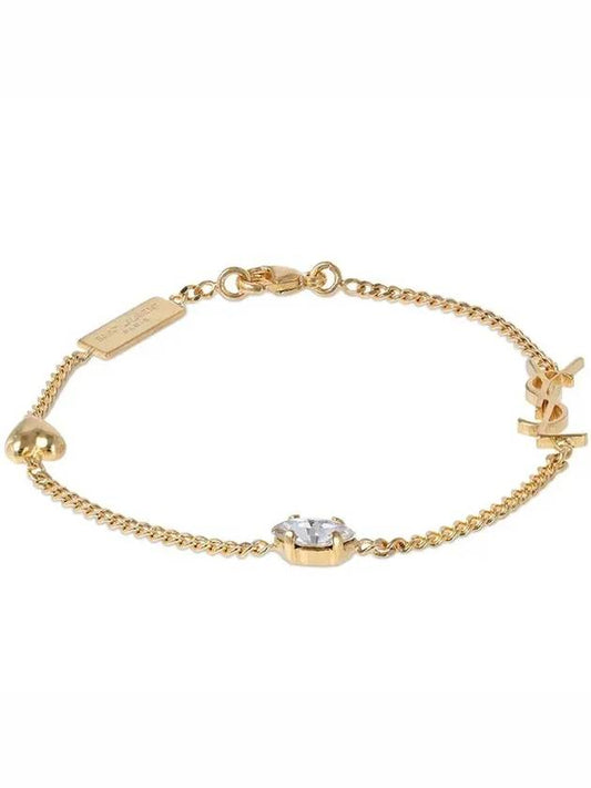 Luxury Saint Laurent Trending 2025 Opyum Heart Chain Bracelet Gold