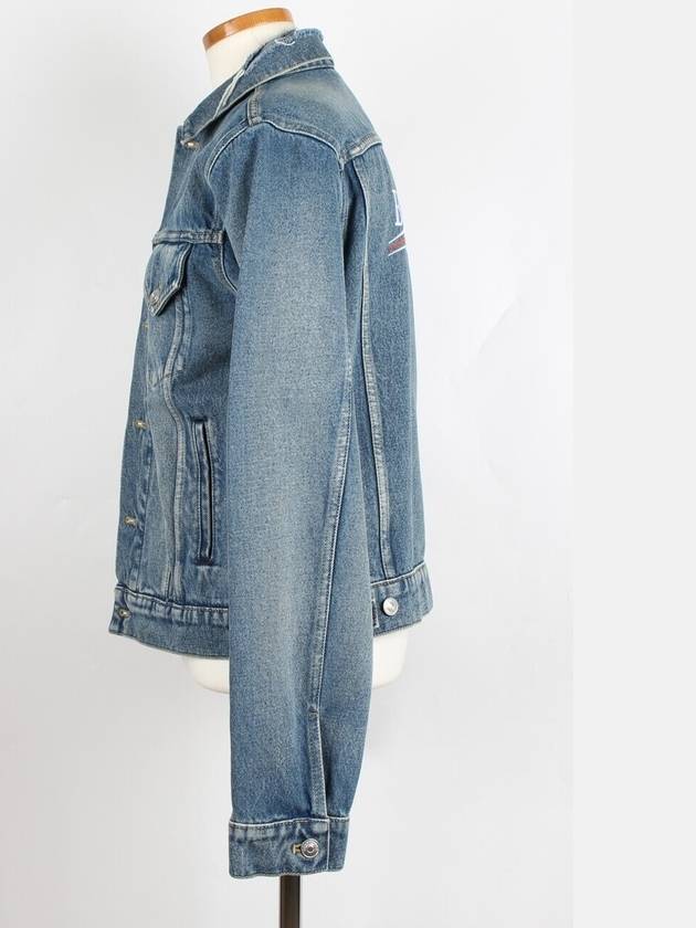 Luxury Balenciaga Trending 2025 wave logo denim jacket 50