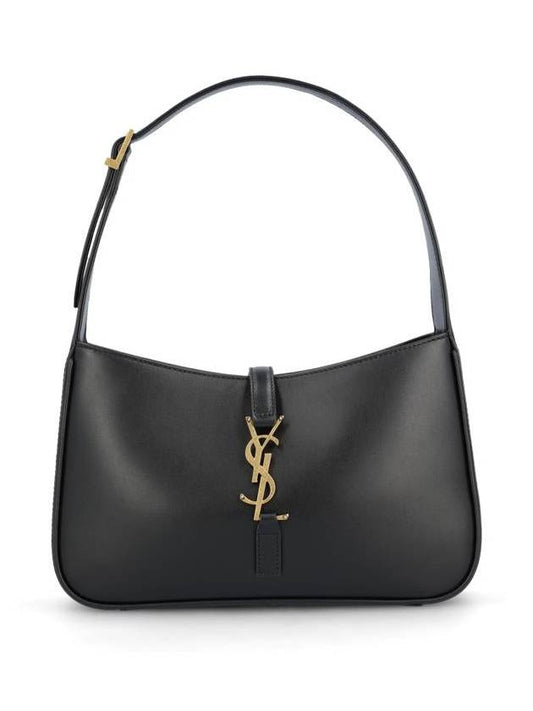 Luxury Saint Laurent Trending 2025 Le 5 A 7 Smooth Leather Hobo Shoulder Bag Black