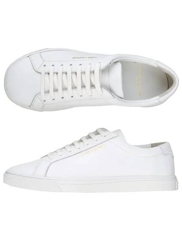 Luxury Saint Laurent Trending 2025 Men's Andy Leather Low Top Sneakers White