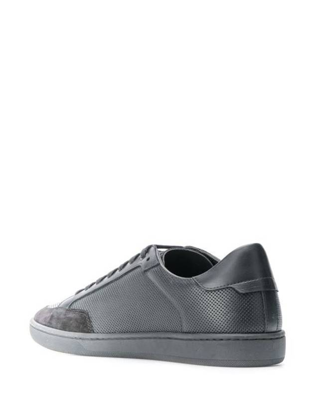 Luxury Saint Laurent Trending 2025 Court Classic Perforated Leather Low Top Sneakers Black