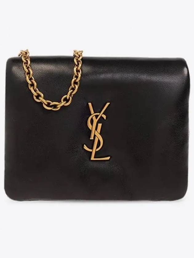 Luxury Saint Laurent Trending 2025 Calypso Chain Card Wallet Black