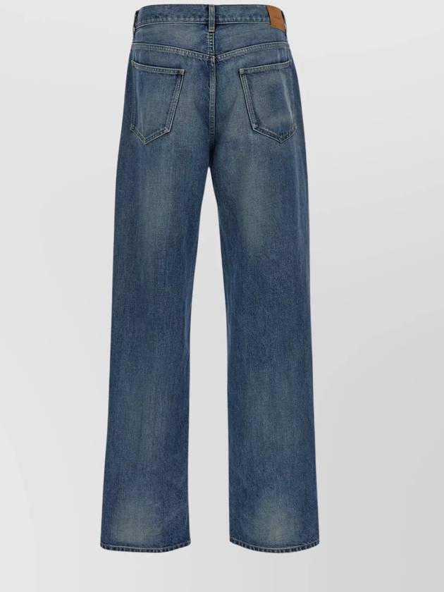 Luxury Saint Laurent Trending 2025 Mid Rise Baggy Jeans Blue