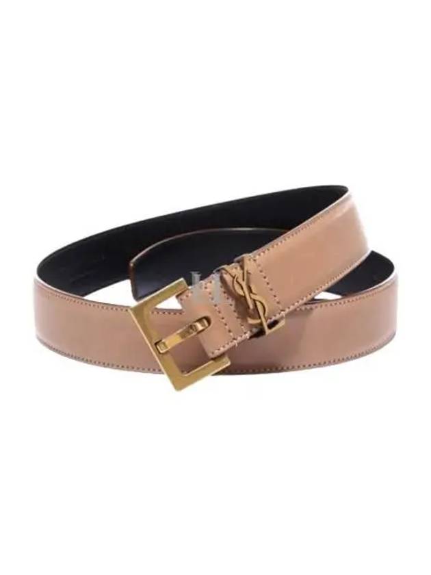 Luxury Saint Laurent Trending 2025 Monogram Logo Belt Beige