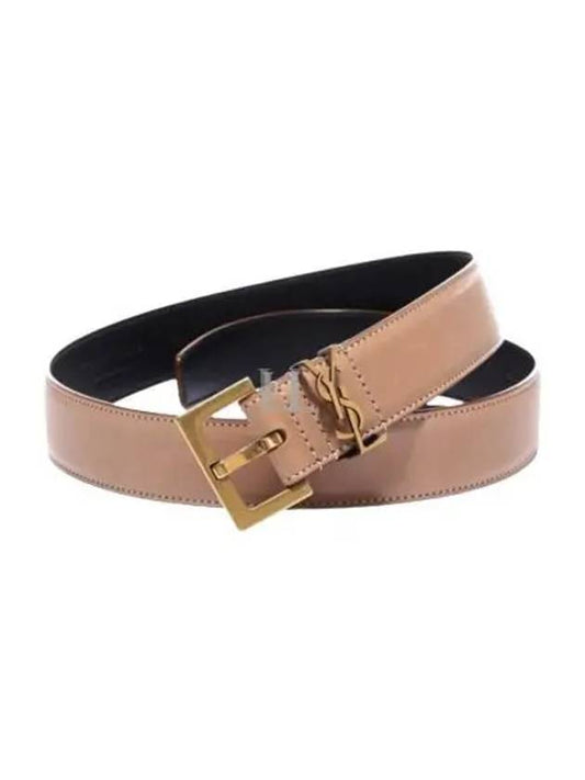 Luxury Saint Laurent Trending 2025 Monogram Logo Belt Beige