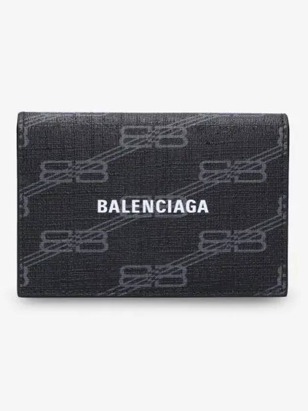 Luxury Balenciaga Trending 2025 BB Monogram Card Wallet Black