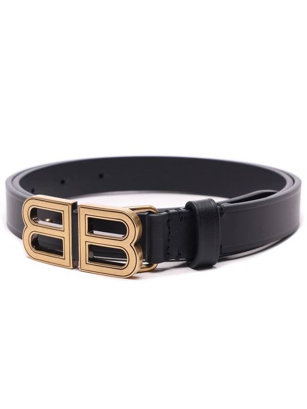Luxury Balenciaga Trending 2025 Hourglass Thin Leather Belt Black