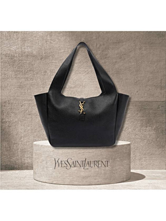 Luxury Saint Laurent Trending 2025 Bea Grained Leather Tote Bag Black