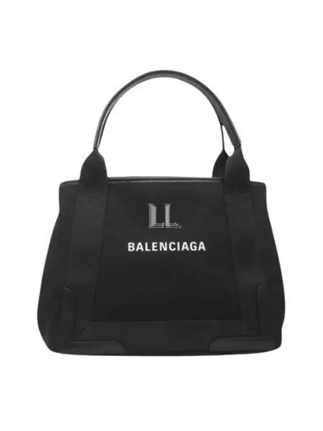 Luxury Balenciaga Trending 2025 Cabas Logo Canvas Small Tote Bag Black