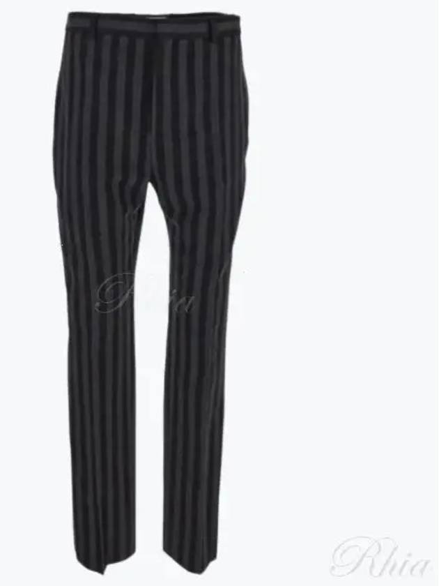 Luxury Saint Laurent Trending 2025 Stripe Straight Pants Grey