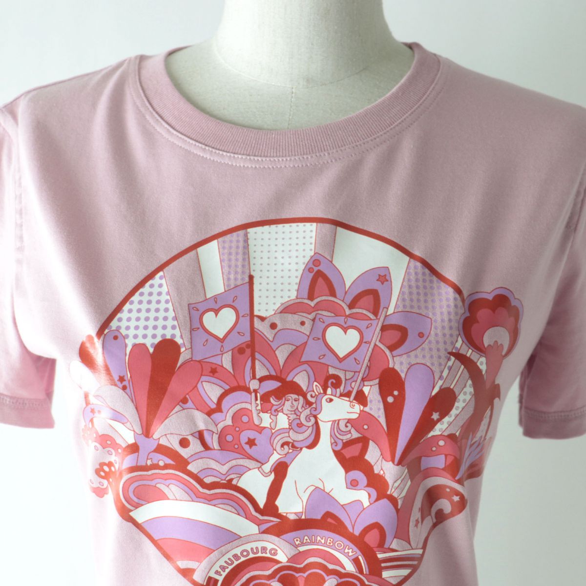 HERMES Short sleeve T-shirt Main: 100% cotton pink Women 36