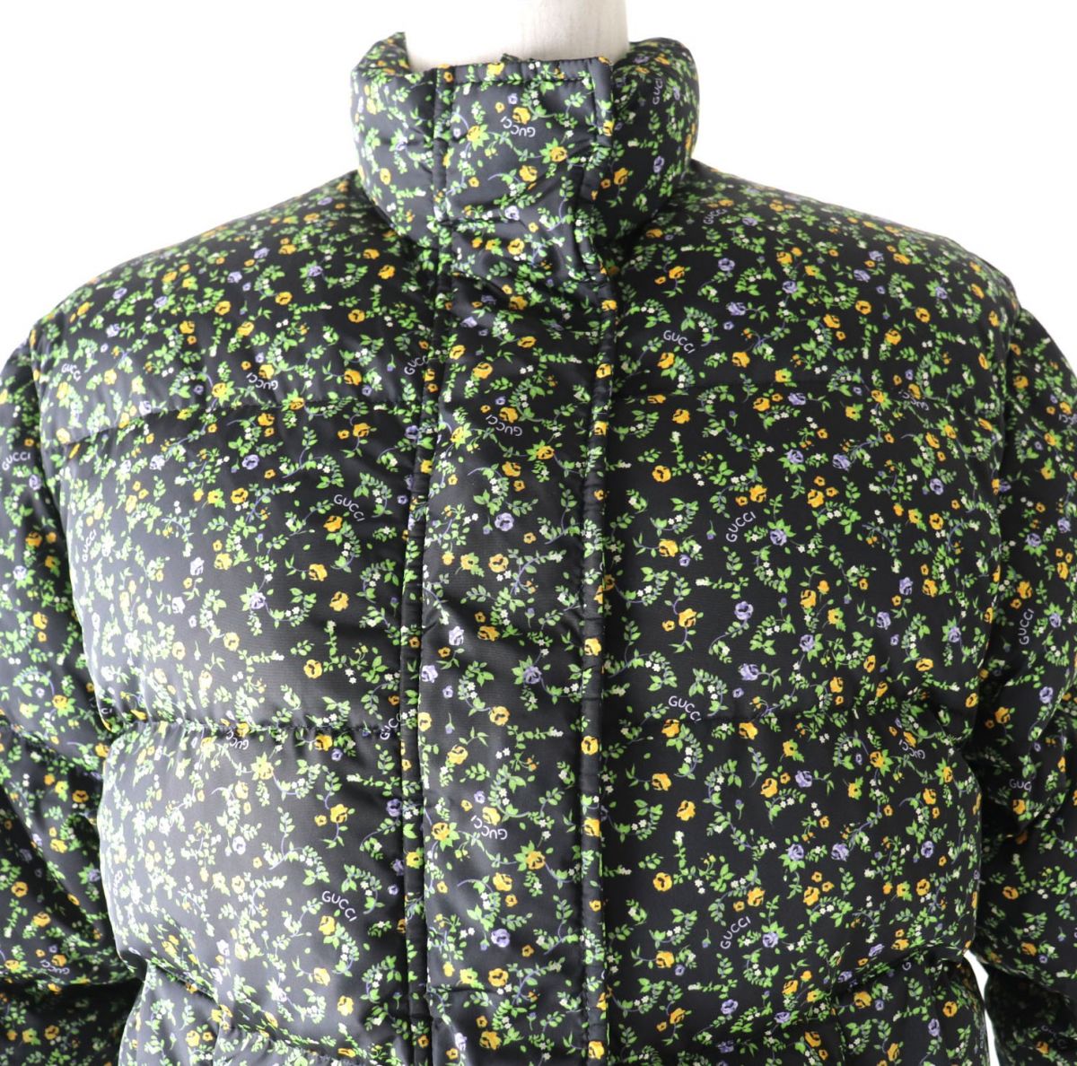 GUCCI Down jacket Outer: 100% nylon, Filling: 90% down, Filling: 10% feather, Part: 100% polyester multicolor Women 38