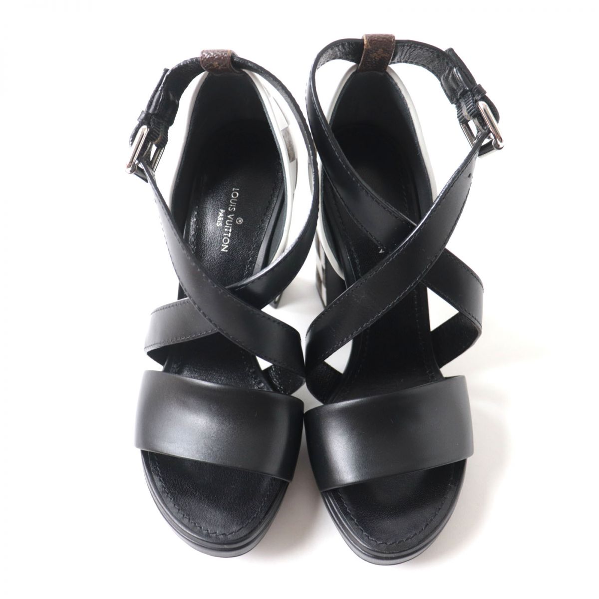 LOUIS VUITTON Sandals Main: Leather, Leather Black x multicolor Women 36