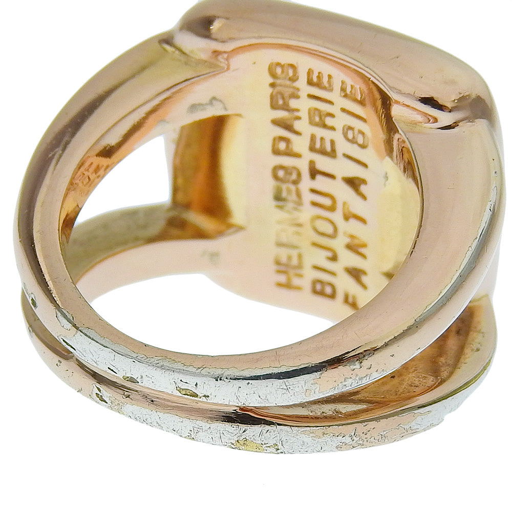 HERMES Ring Plated Gold, White Shell gold corozoserie