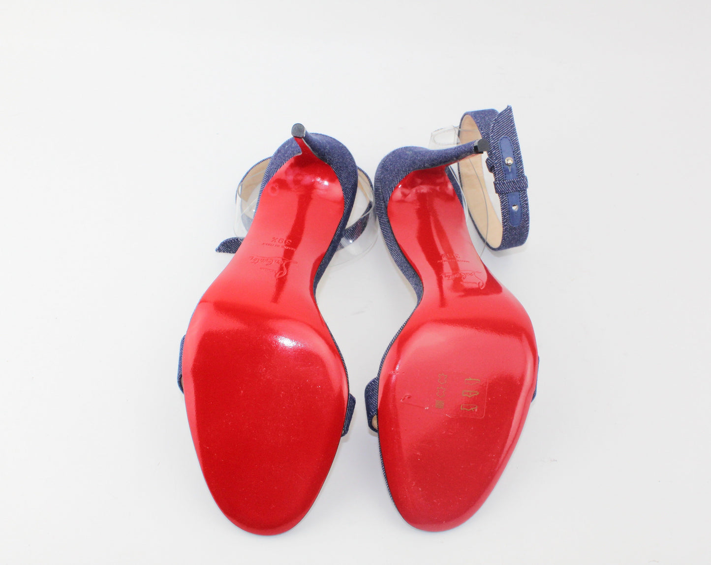 CHRISTIAN LOUBOUTIN JONATINA 100 DENIM PVC
