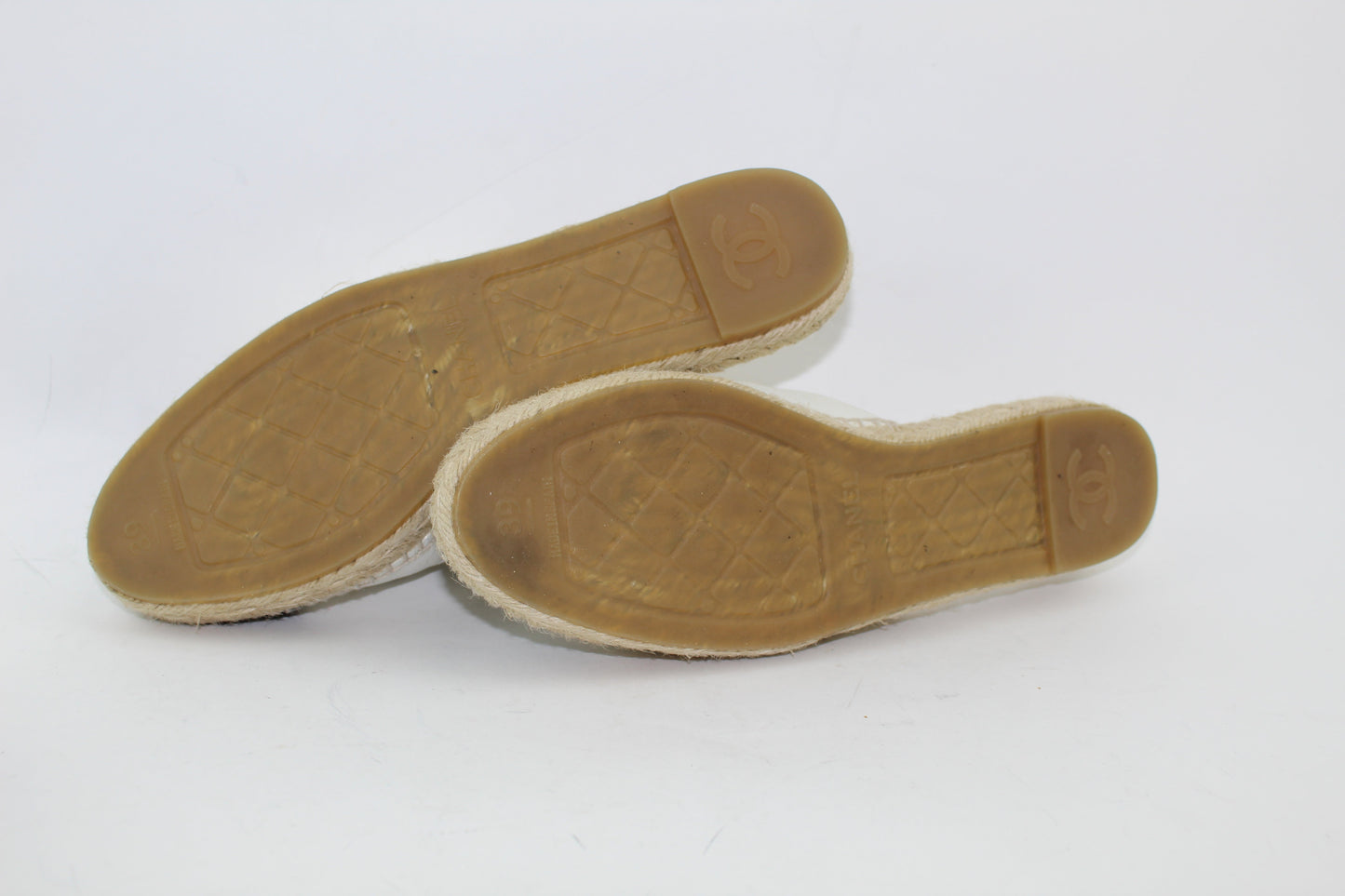 CHANEL IRIDESCENT ESPADRILLE MULES
