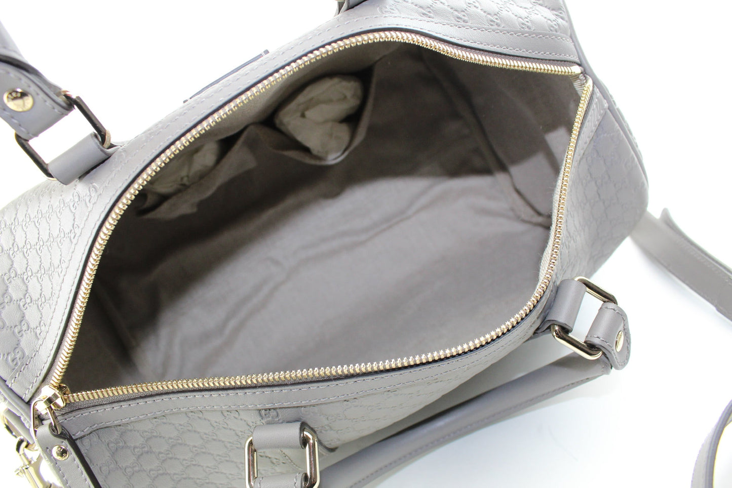 Gucci Boston Guccissima Bag grey