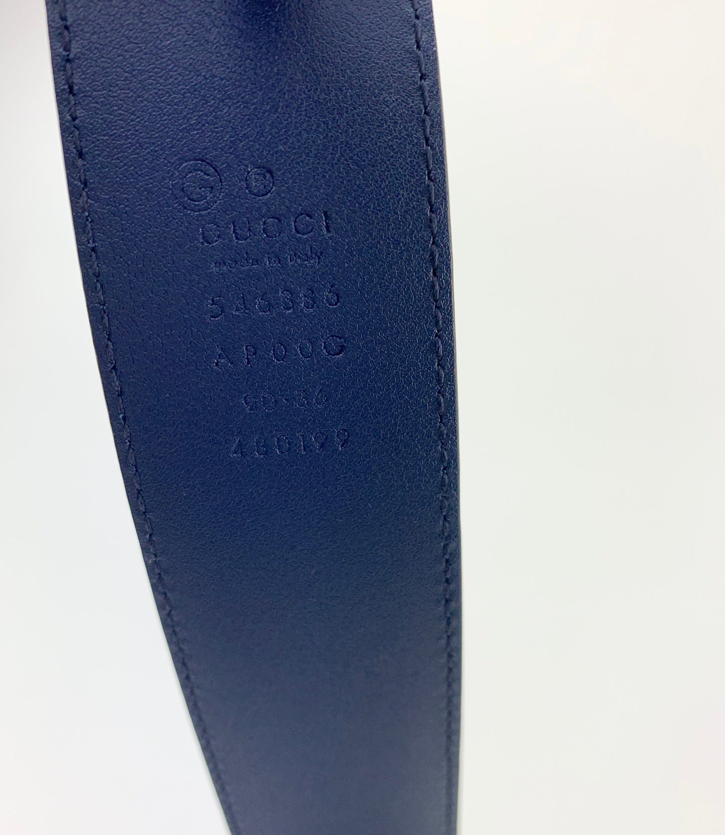 Gucci GG Leather Belt blue