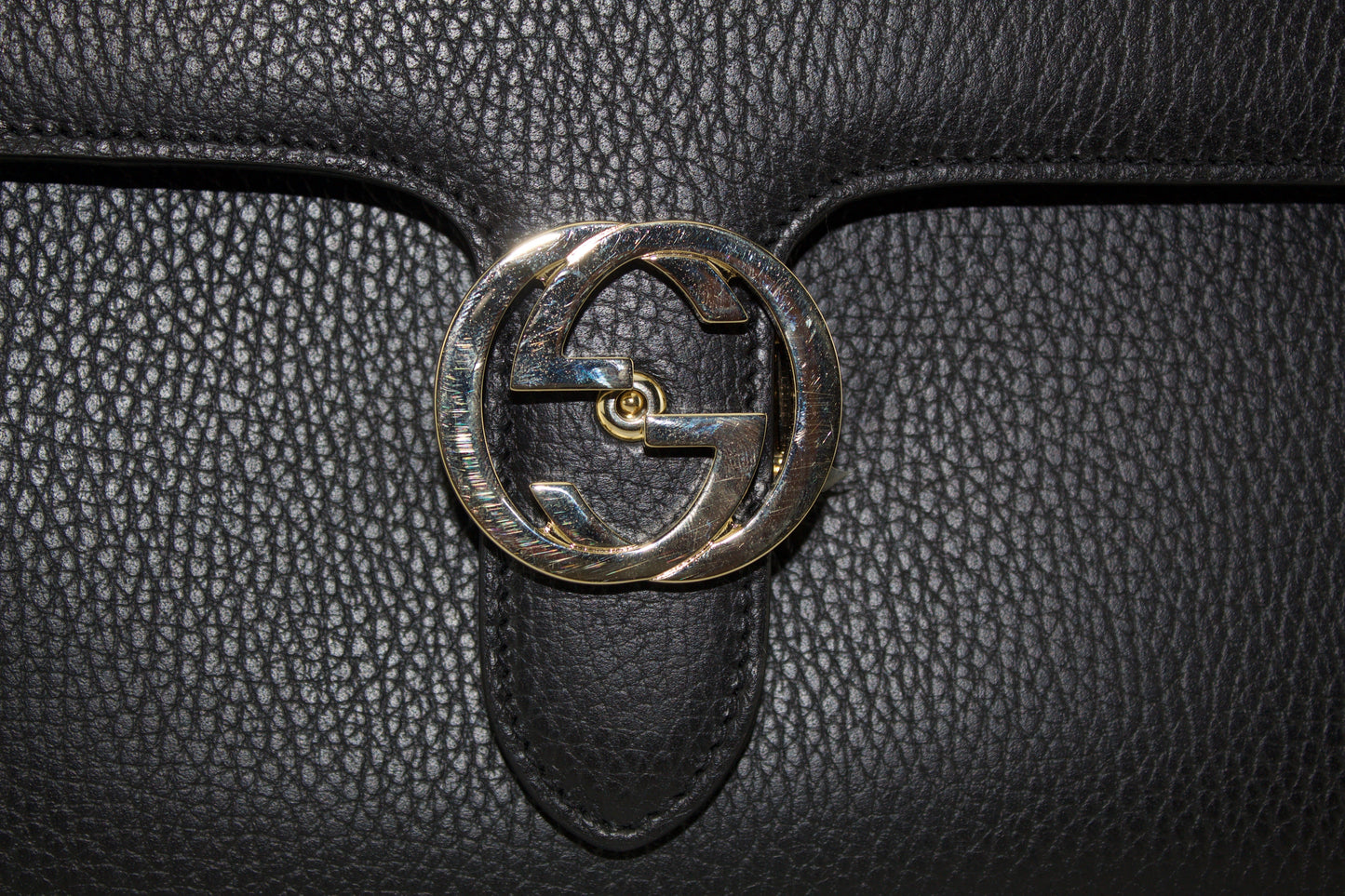 GUCCI DOLLAR CALFSKIN INTERLOCKING G TOP HANDLE SHOULDER BAG