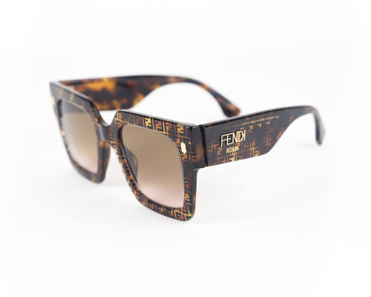 Fendi FF Brown Gradient Square Sunglasses