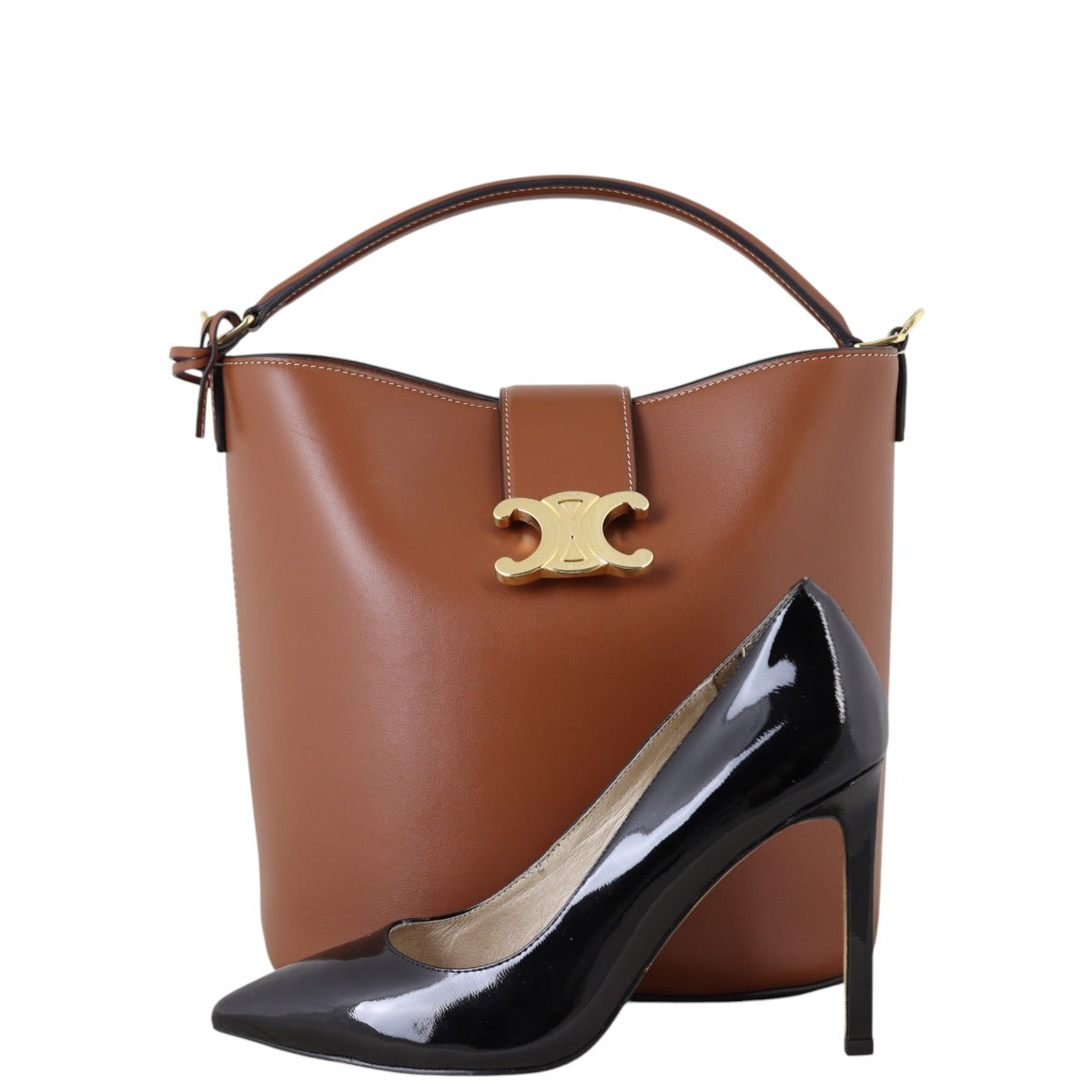 Celine Louise Triomphe Bucket Bag Medium