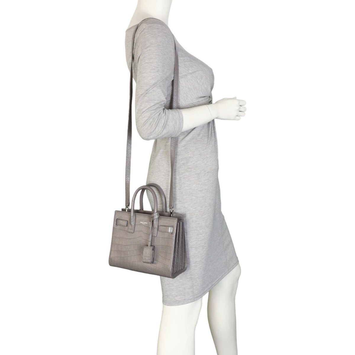 Saint Laurent Sac de Jour Nano Croc-Embossed