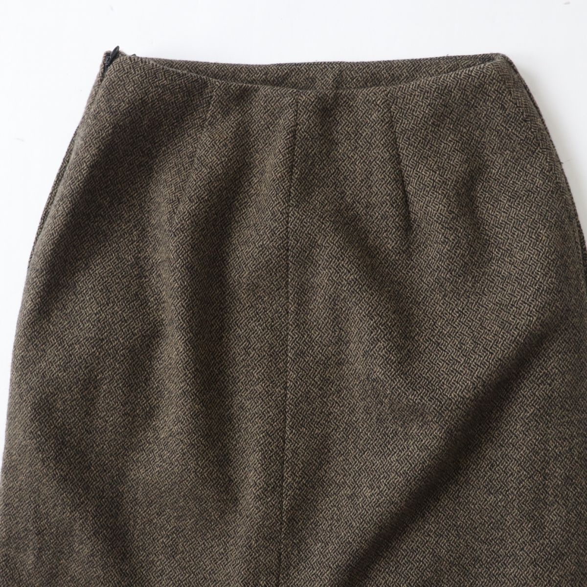 HERMES skirt Outer: 85% wool, Outer: 15% cashmere, Lining: 100% silk Brown x Black type Women 34