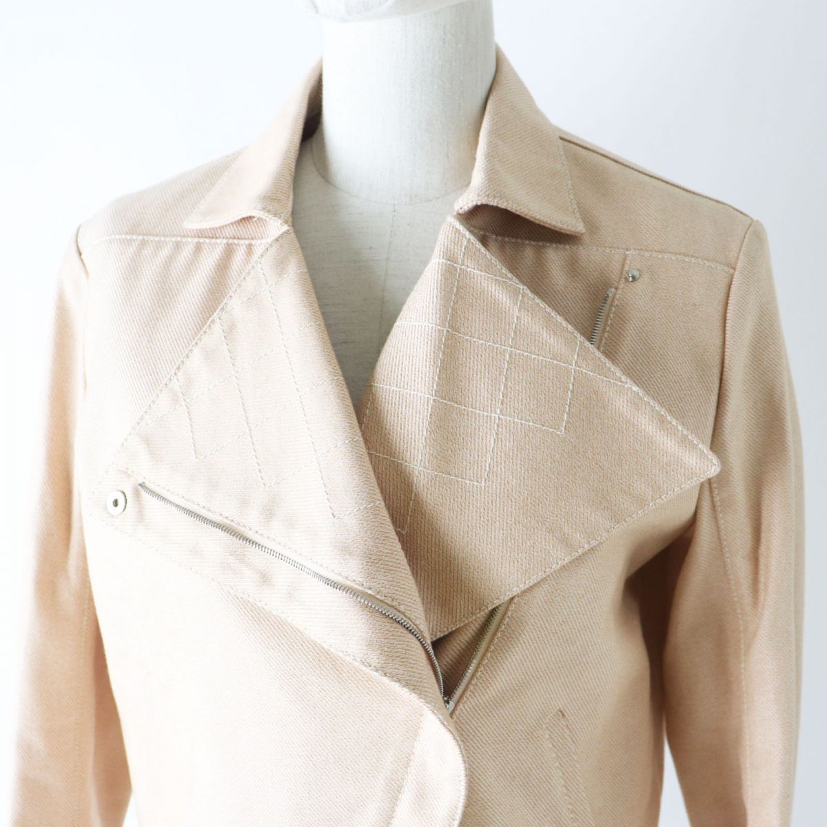 HERMES Riders jacket Main: 100% cotton Orange beige type Women 34