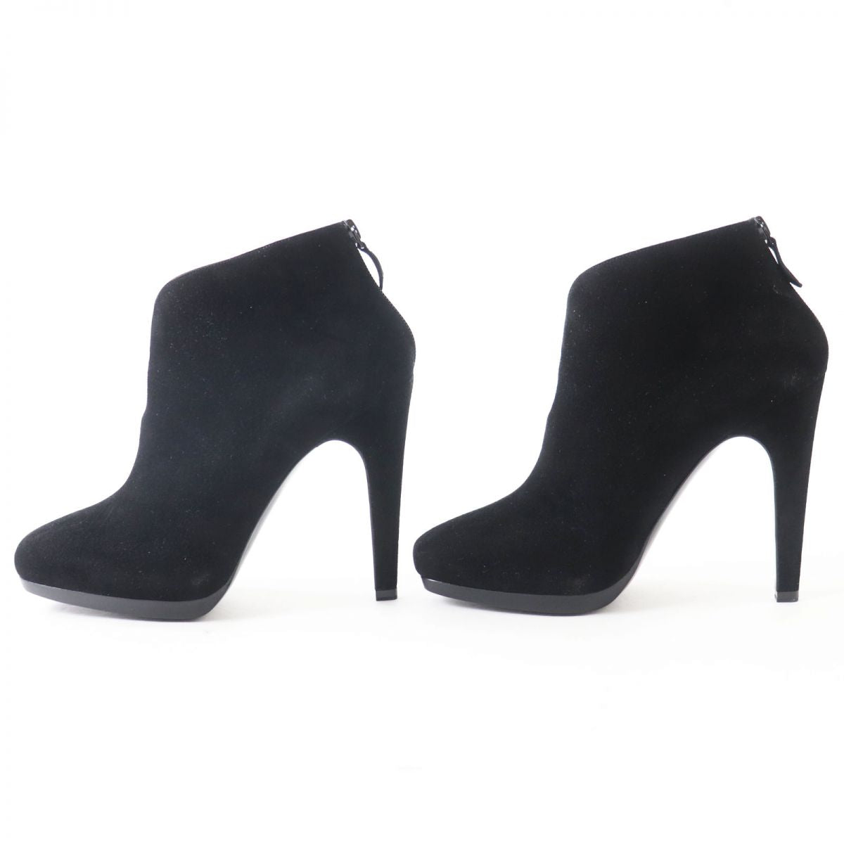 HERMES Booties Main: Suede leather black Women 38