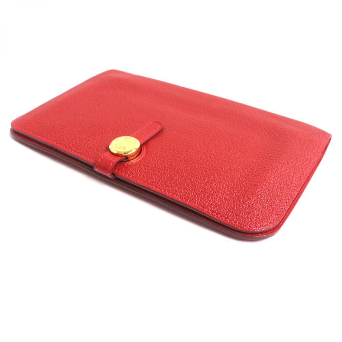 HERMES Long Wallet Purse Main: Chevre Mysole Red mens
