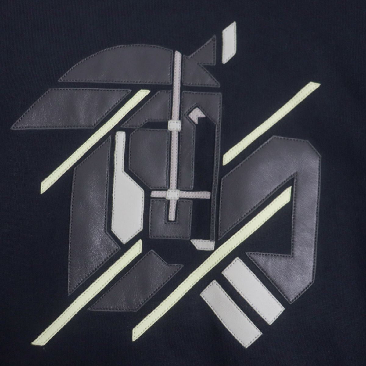 HERMES sweat Main: 100% cotton, Part: Sheepskin, Part: 90% cotton, Part: 10% polyurethane, Part: 100% cotton Dark navy mens XXL