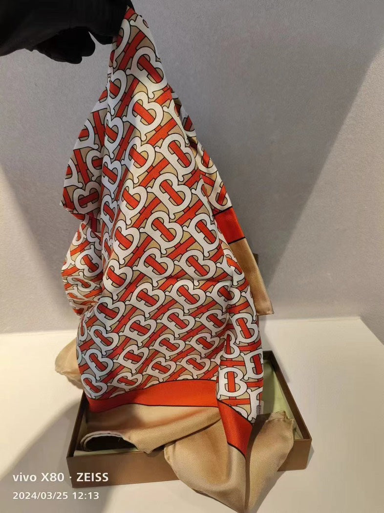 Luxury Burberry Monogram Red OS Scarf