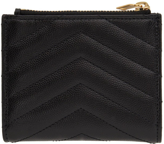 Saint Laurent Monogram Zipped Leather Wallet