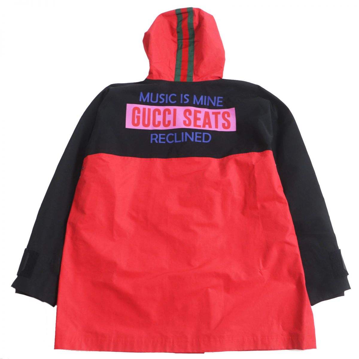 GUCCI Mountain Hoodie Main: 59% cotton, Main: 41% nylon, Part: 65% rayon, Part: 35% cotton, Filling: 100% polyester Red x black mens 48