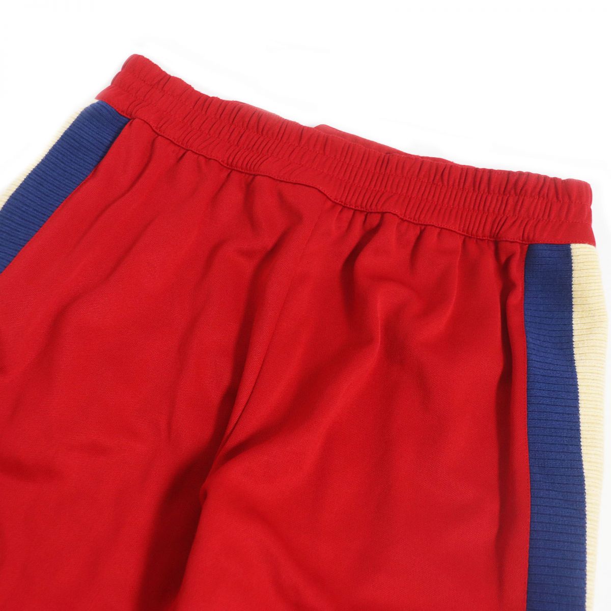 GUCCI Pants Outer: 55% polyester, Outer: 45% cotton, Part: 94% wool, Part: 5% nylon, Part: 1% polyurethane, Applique: 100% polyester Red mens M