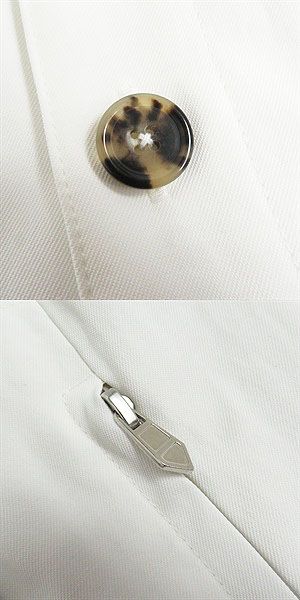 HERMES Long sleeve shirt Main: 54% rayon, Main: 46% cotton, Leather part: cowhide, Part: 100% cotton white mens 46