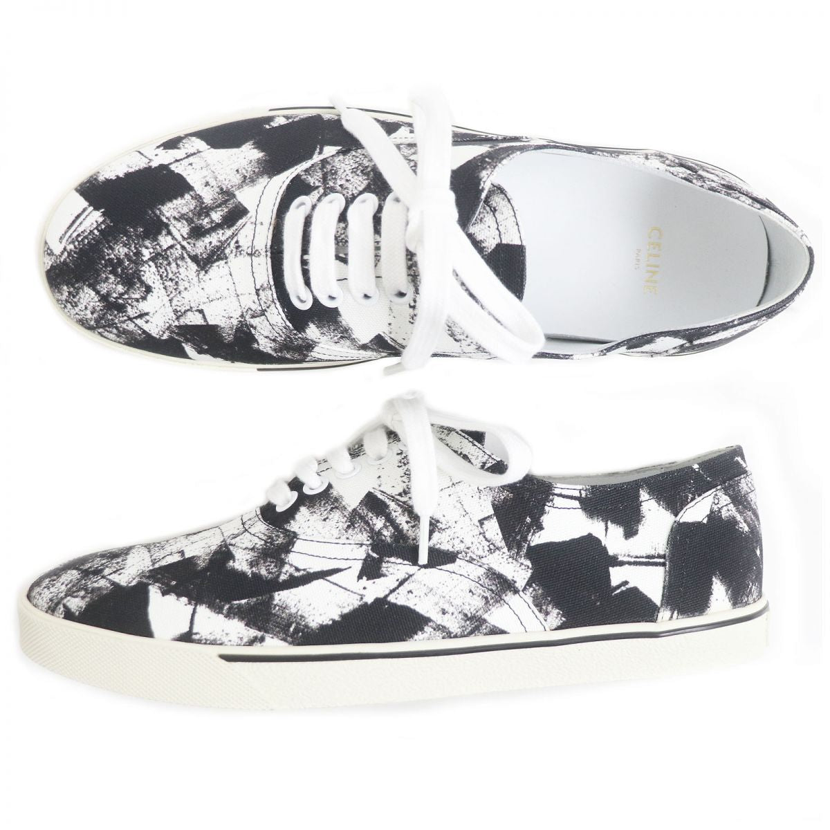 CELINE sneakers Main: Canvas Black x white mens 41